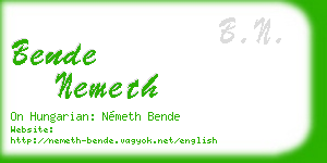 bende nemeth business card